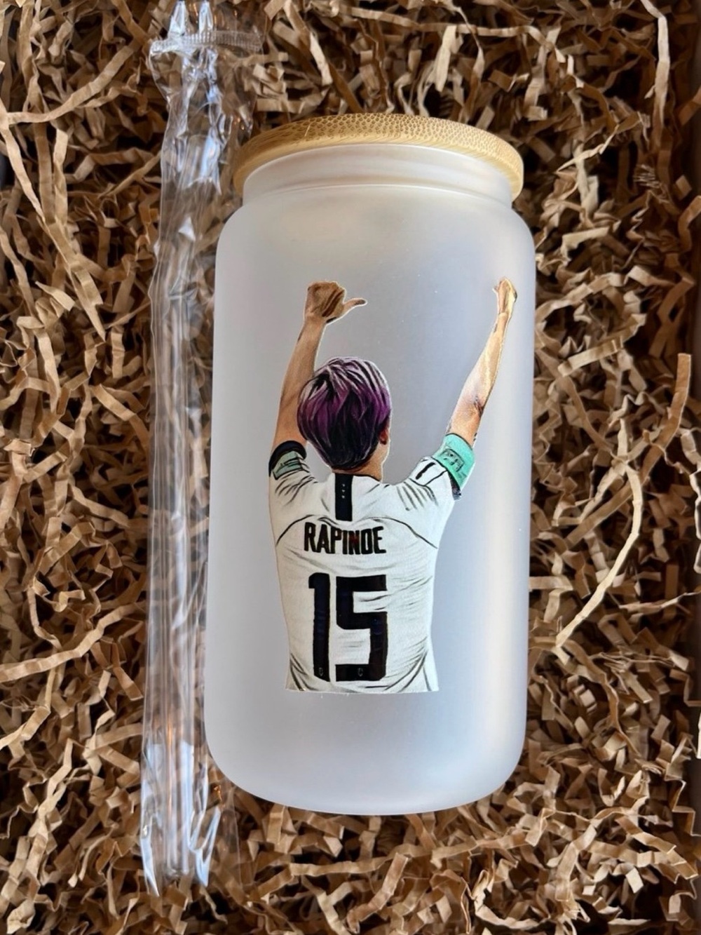 Julie Ertz US Women’s Girls Soccer Football 16oz Frosted Glass Tumbler Cup